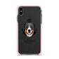 Bernese Mountain Dog Personalised Apple iPhone Xs Max Impact Case Pink Edge on Black Phone