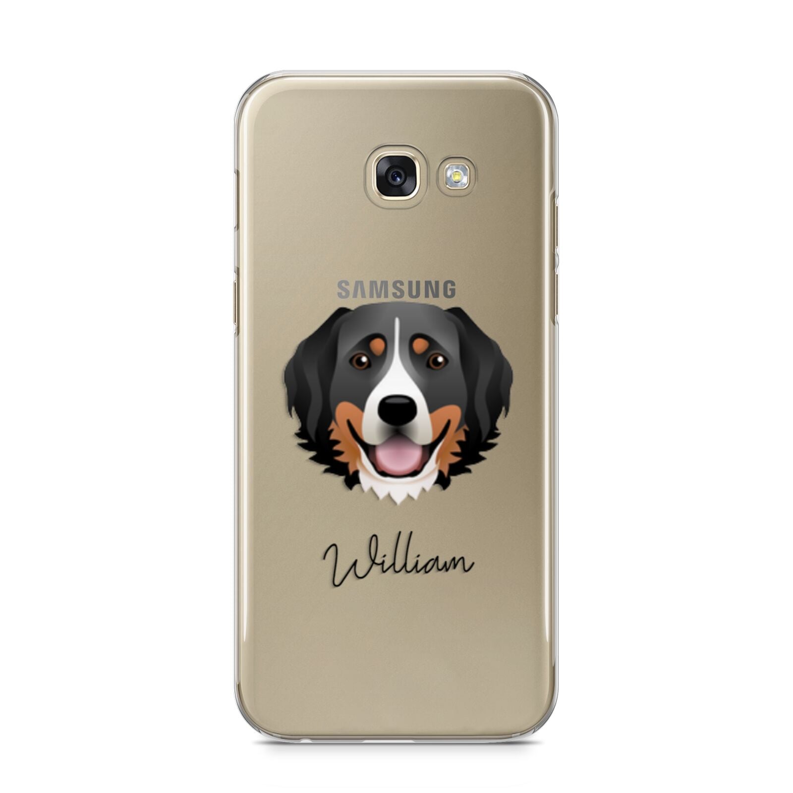 Bernese Mountain Dog Personalised Samsung Galaxy A5 2017 Case on gold phone