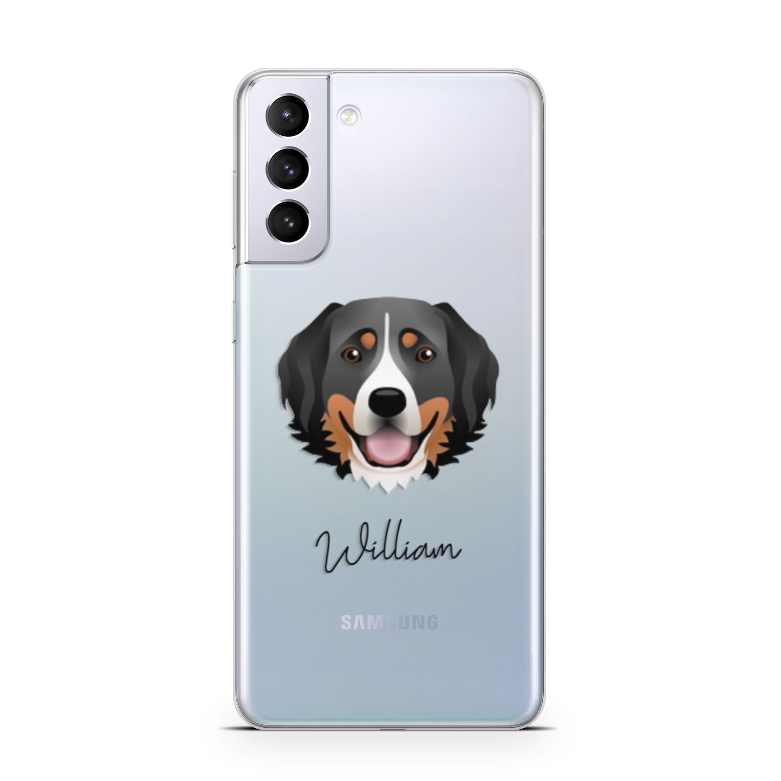 Bernese Mountain Dog Personalised Samsung S21 Plus Phone Case
