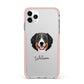 Bernese Mountain Dog Personalised iPhone 11 Pro Max Impact Pink Edge Case