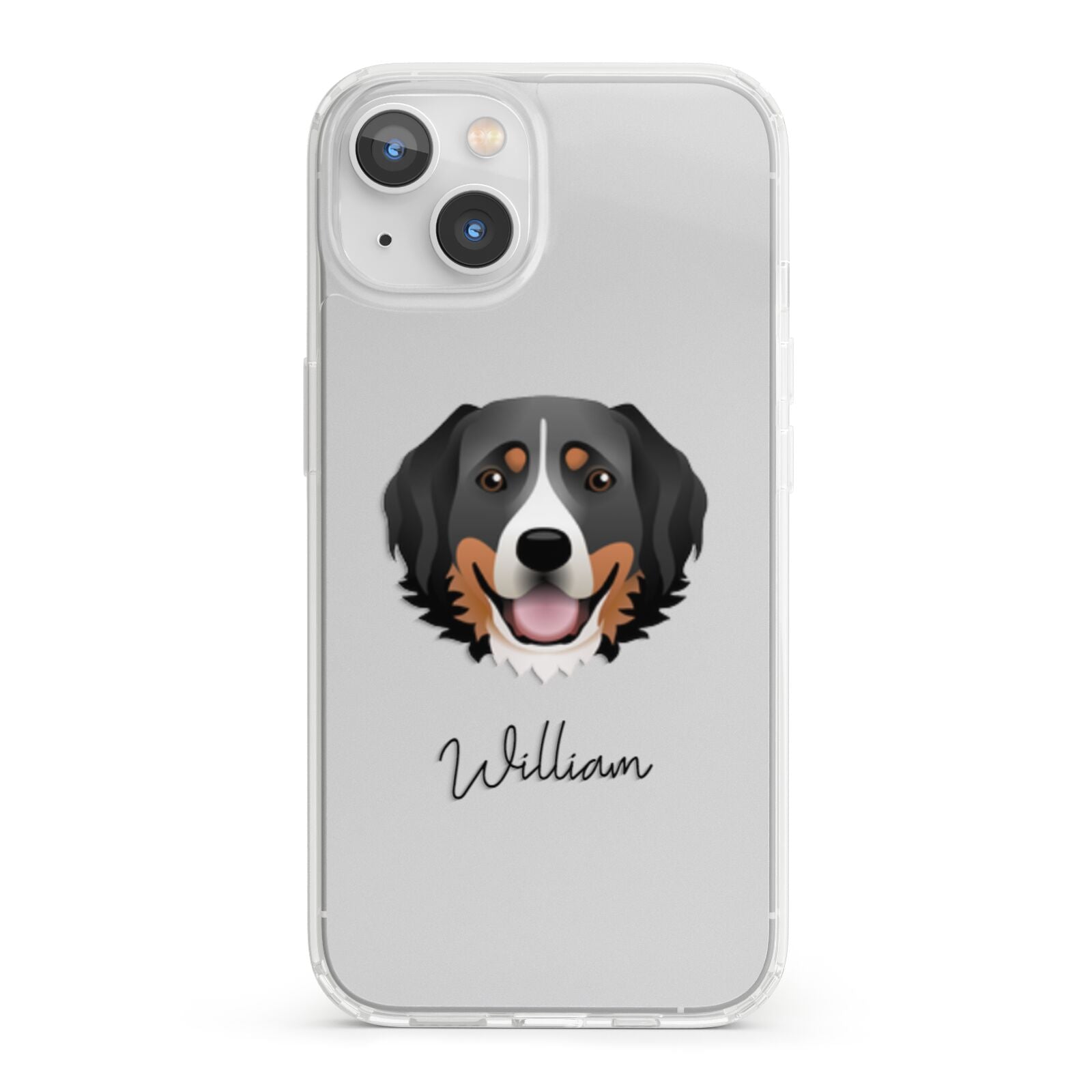 Bernese Mountain Dog Personalised iPhone 13 Clear Bumper Case