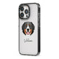 Bernese Mountain Dog Personalised iPhone 13 Pro Black Impact Case Side Angle on Silver phone