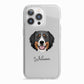 Bernese Mountain Dog Personalised iPhone 13 Pro TPU Impact Case with White Edges