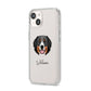 Bernese Mountain Dog Personalised iPhone 14 Clear Tough Case Starlight Angled Image