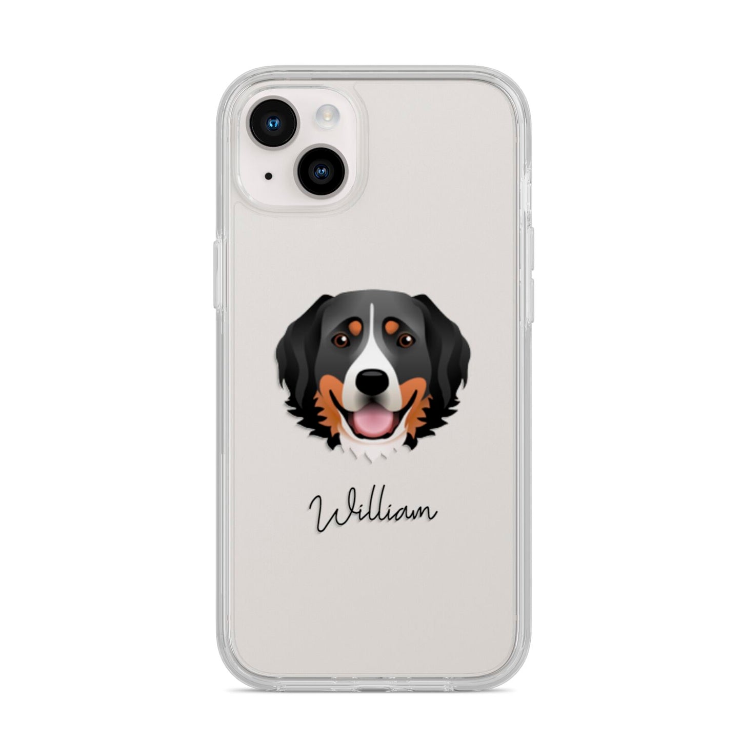 Bernese Mountain Dog Personalised iPhone 14 Plus Clear Tough Case Starlight