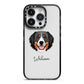 Bernese Mountain Dog Personalised iPhone 14 Pro Black Impact Case on Silver phone