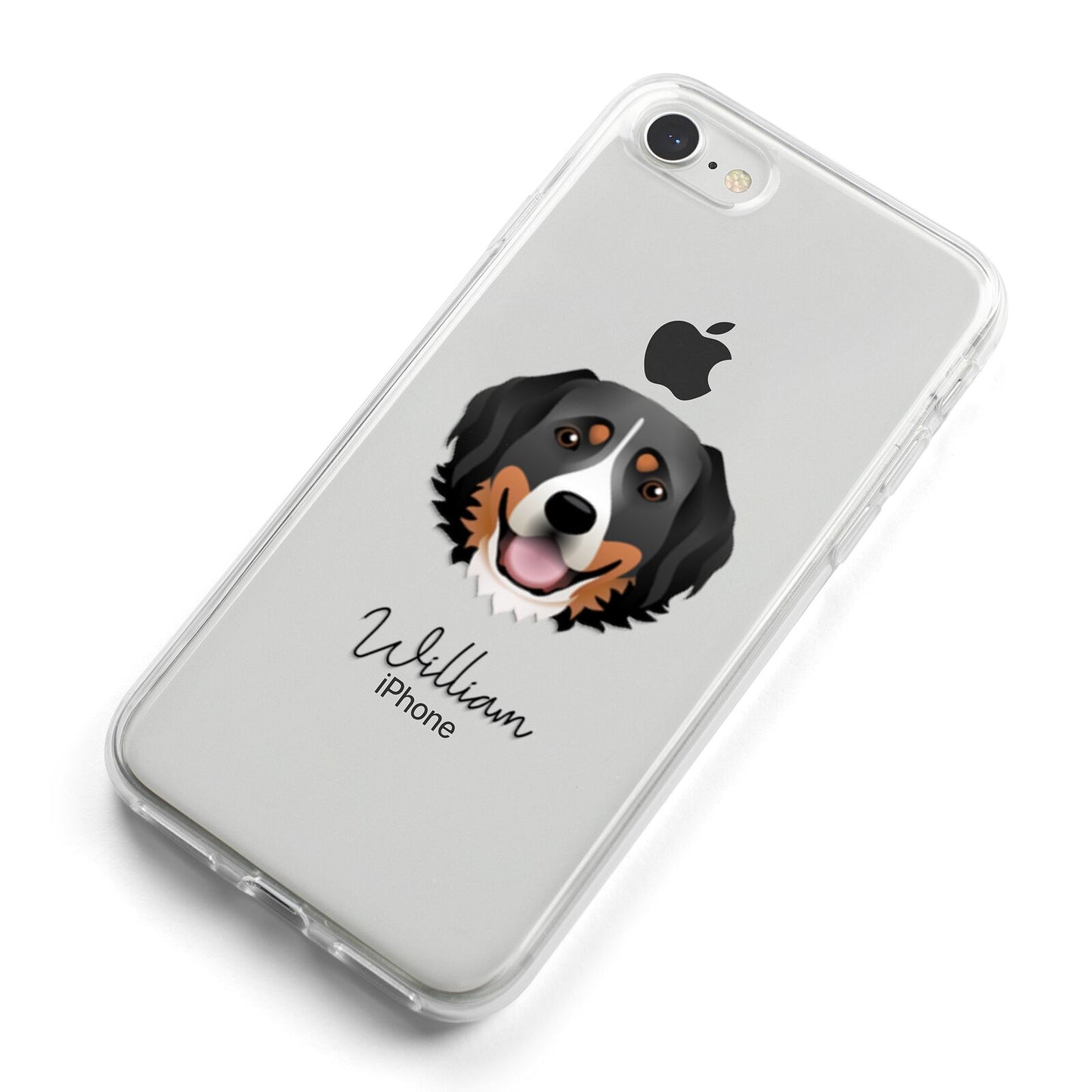 Bernese Mountain Dog Personalised iPhone 8 Bumper Case on Silver iPhone Alternative Image