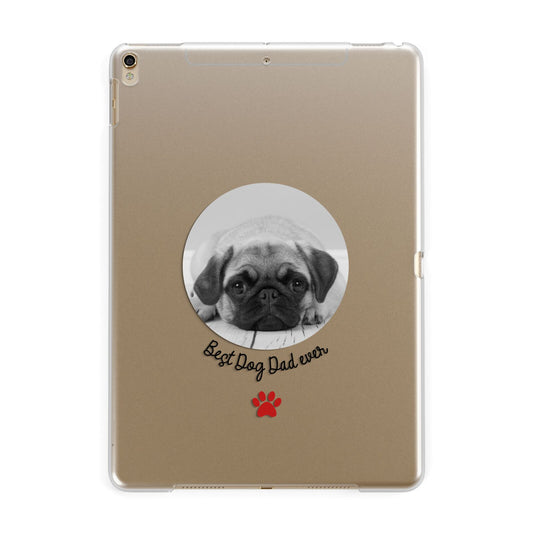 Best Dog Dad Ever Photo Upload Apple iPad Gold Case