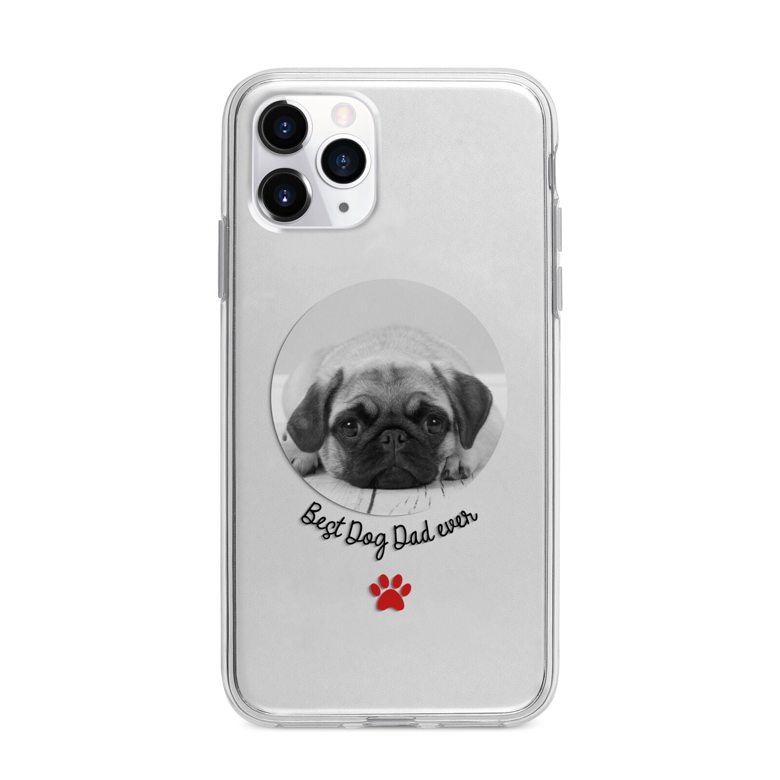 Best Dog Dad Ever Photo Upload Apple iPhone 11 Pro Max in Silver with Bumper Case