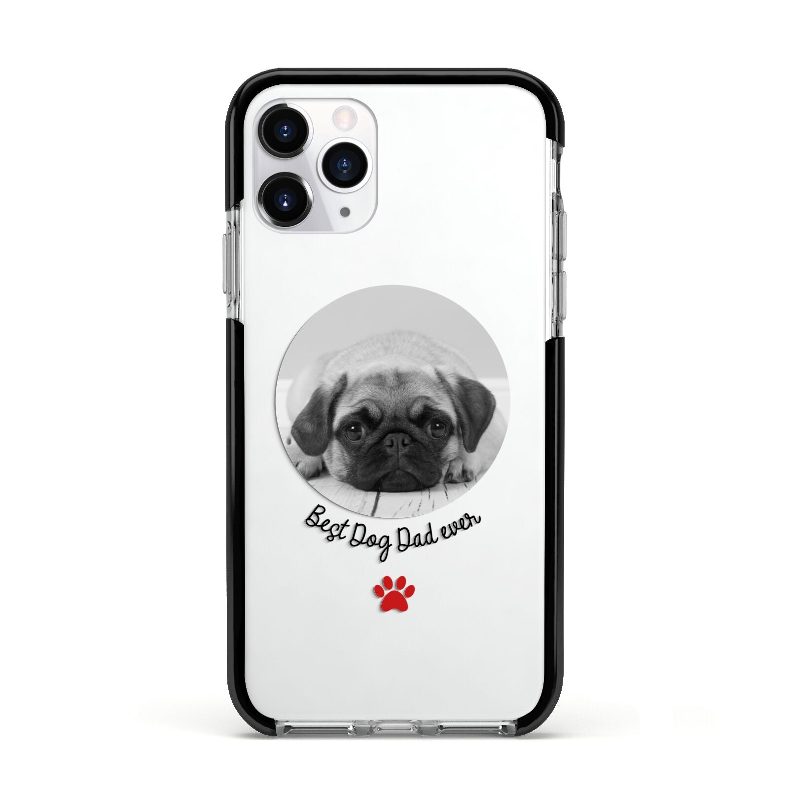 Best Dog Dad Ever Photo Upload Apple iPhone 11 Pro in Silver with Black Impact Case