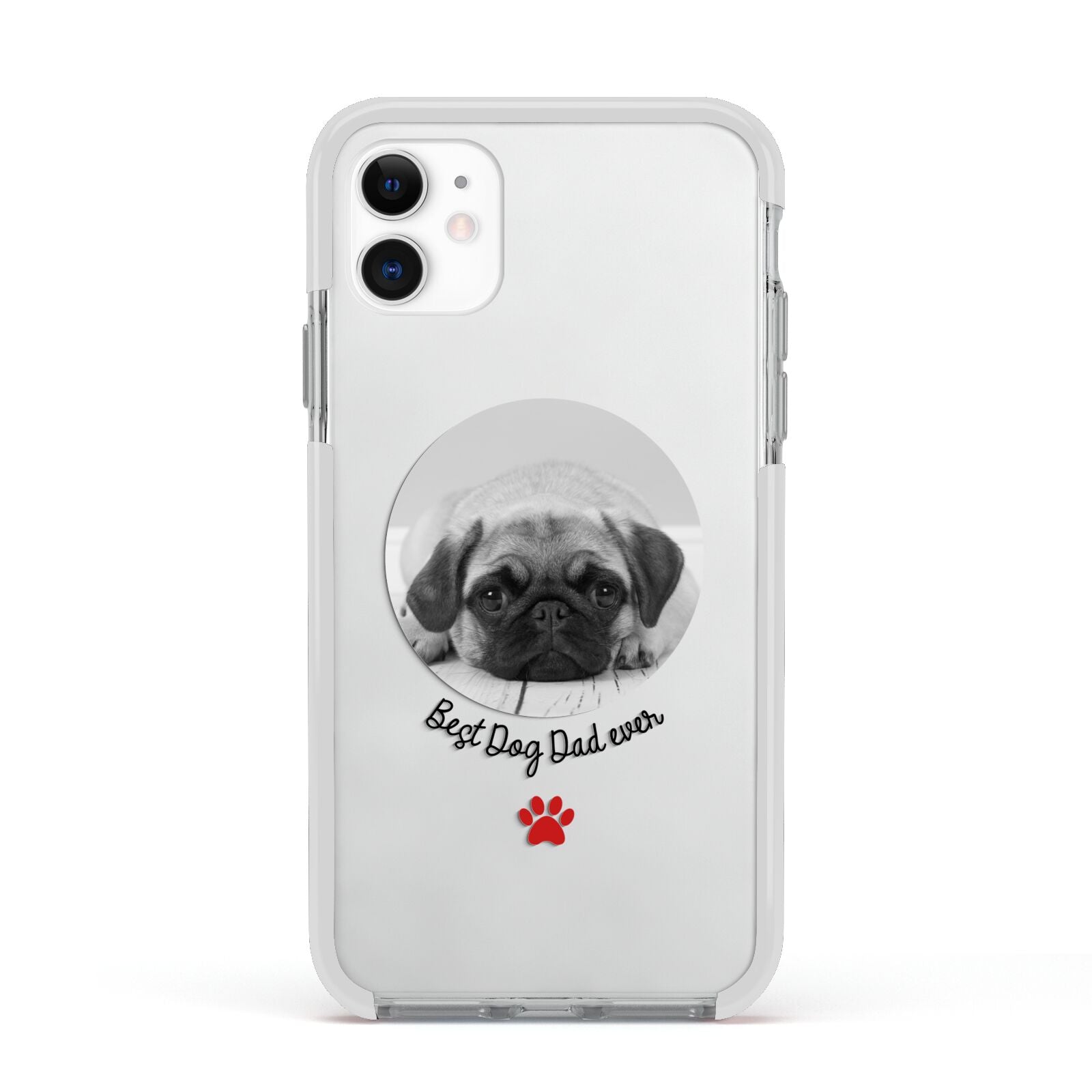 Best Dog Dad Ever Photo Upload Apple iPhone 11 in White with White Impact Case