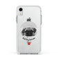 Best Dog Dad Ever Photo Upload Apple iPhone XR Impact Case White Edge on Silver Phone