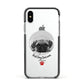 Best Dog Dad Ever Photo Upload Apple iPhone Xs Impact Case Black Edge on Silver Phone