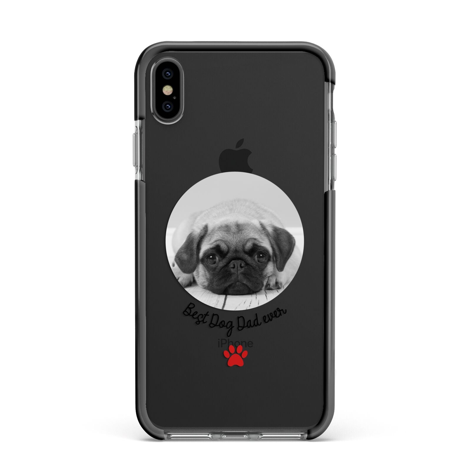 Best Dog Dad Ever Photo Upload Apple iPhone Xs Max Impact Case Black Edge on Black Phone