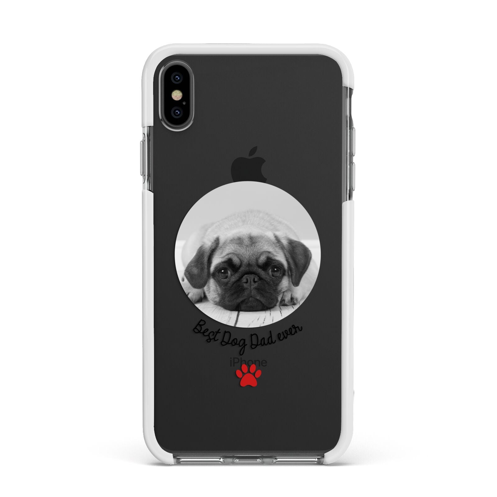 Best Dog Dad Ever Photo Upload Apple iPhone Xs Max Impact Case White Edge on Black Phone