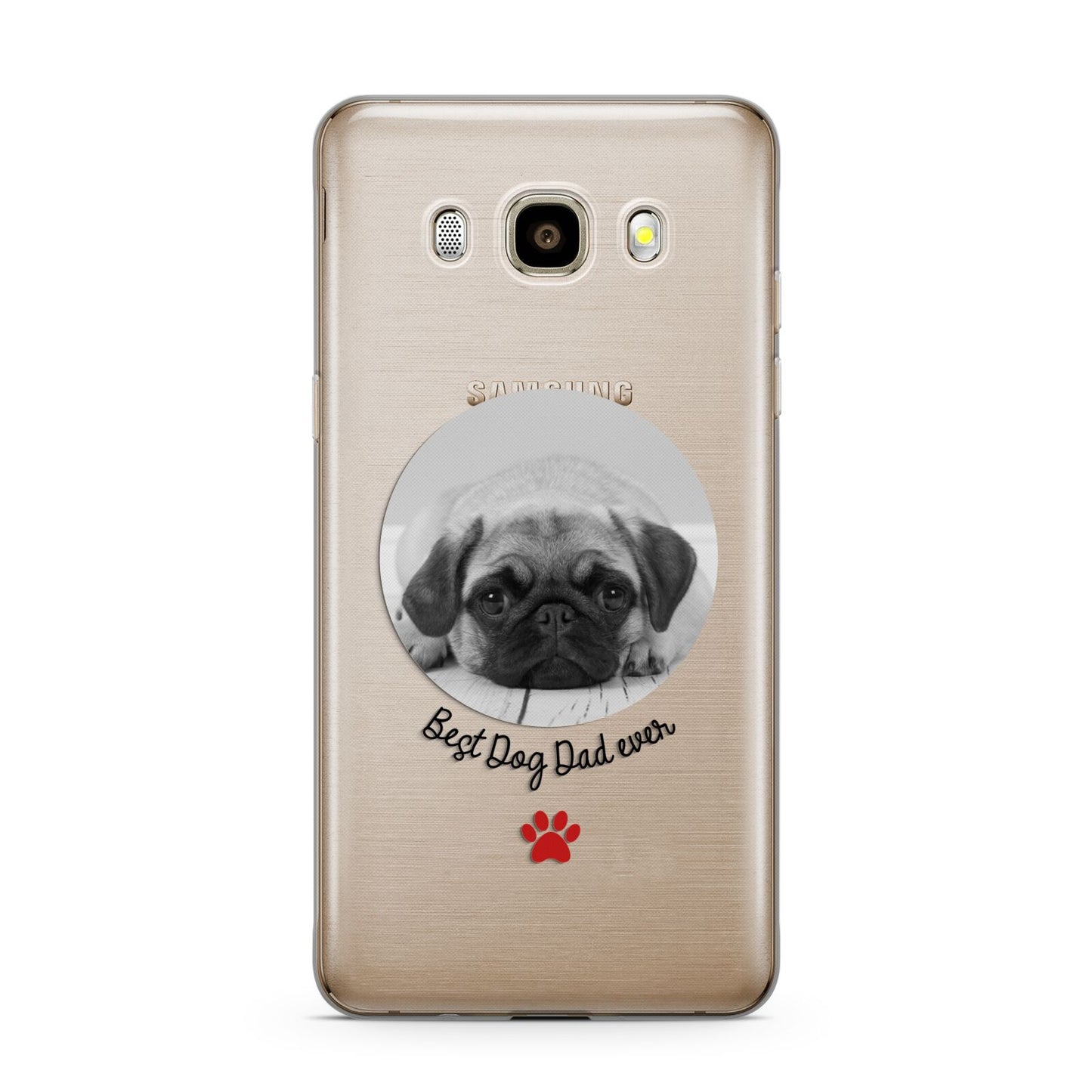 Best Dog Dad Ever Photo Upload Samsung Galaxy J7 2016 Case on gold phone