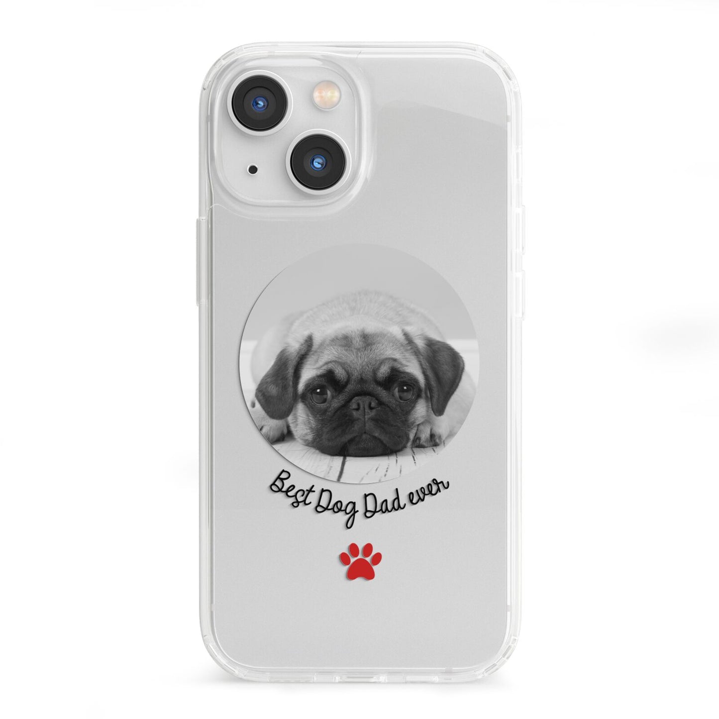 Best Dog Dad Ever Photo Upload iPhone 13 Mini Clear Bumper Case