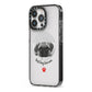 Best Dog Dad Ever Photo Upload iPhone 13 Pro Black Impact Case Side Angle on Silver phone