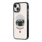 Best Dog Dad Ever Photo Upload iPhone 14 Black Impact Case Side Angle on Silver phone