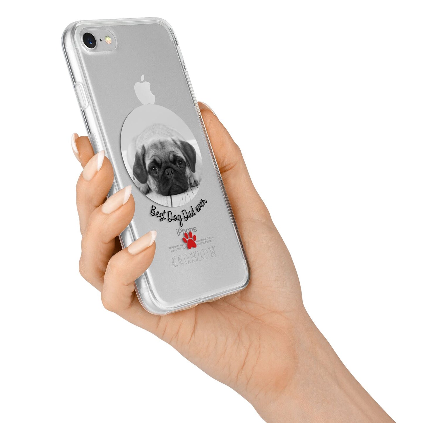 Best Dog Dad Ever Photo Upload iPhone 7 Bumper Case on Silver iPhone Alternative Image