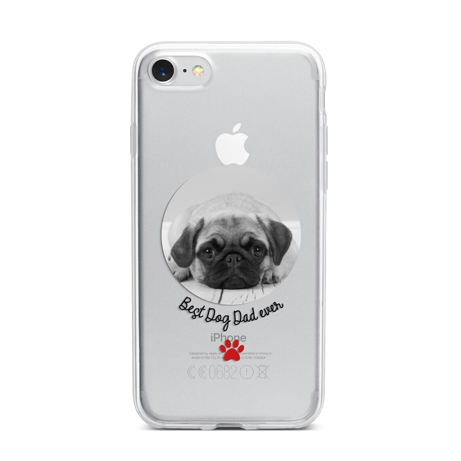 Best Dog Dad Ever Photo Upload iPhone 7 Bumper Case on Silver iPhone