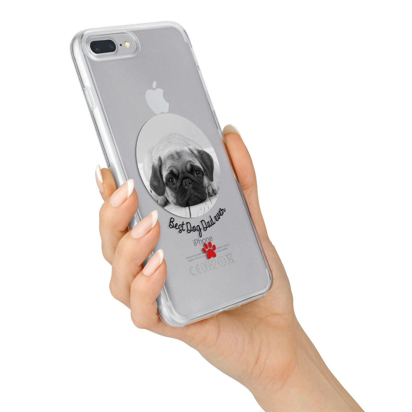 Best Dog Dad Ever Photo Upload iPhone 7 Plus Bumper Case on Silver iPhone Alternative Image