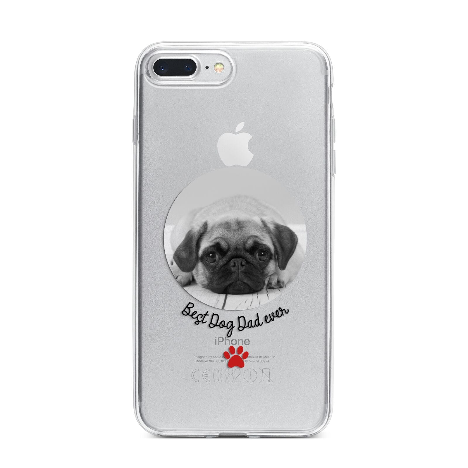 Best Dog Dad Ever Photo Upload iPhone 7 Plus Bumper Case on Silver iPhone