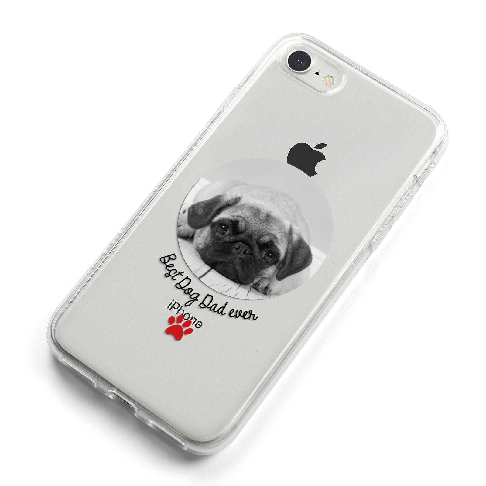 Best Dog Dad Ever Photo Upload iPhone 8 Bumper Case on Silver iPhone Alternative Image