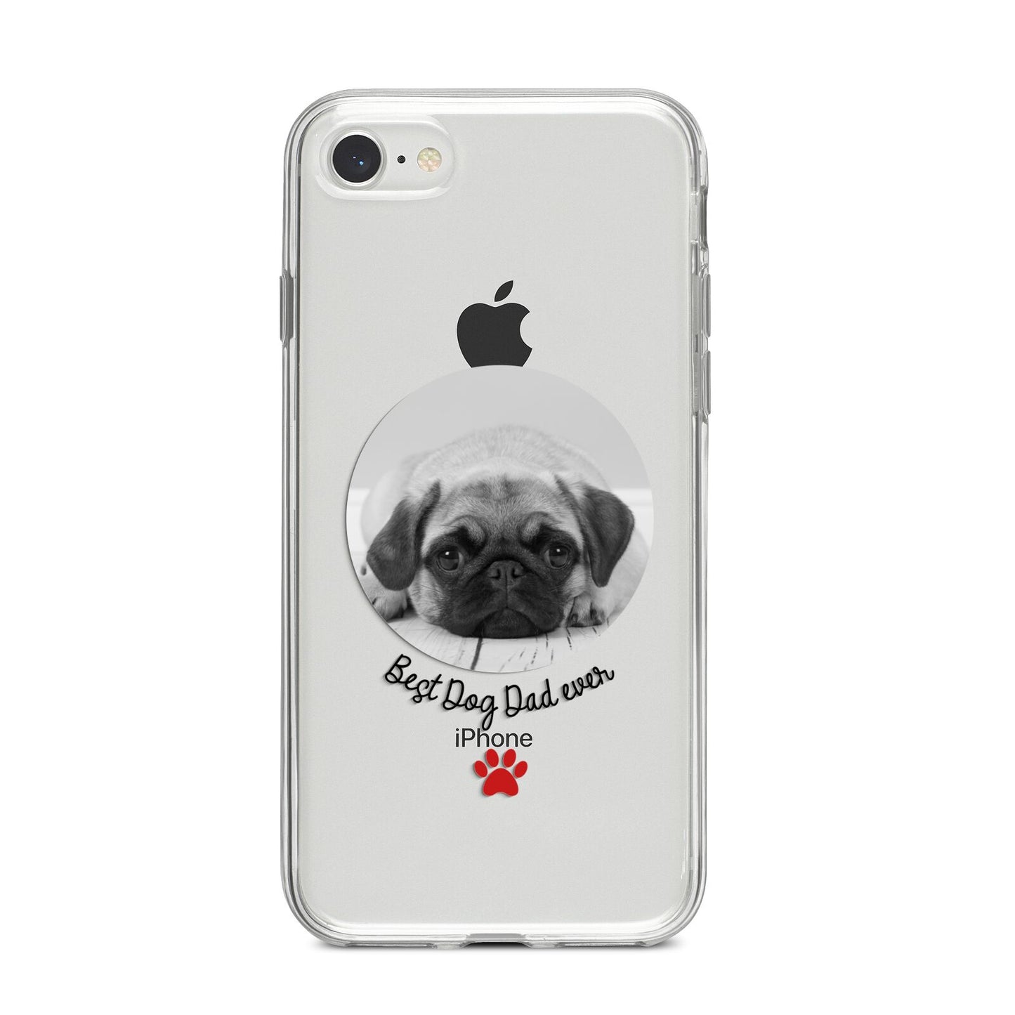 Best Dog Dad Ever Photo Upload iPhone 8 Bumper Case on Silver iPhone