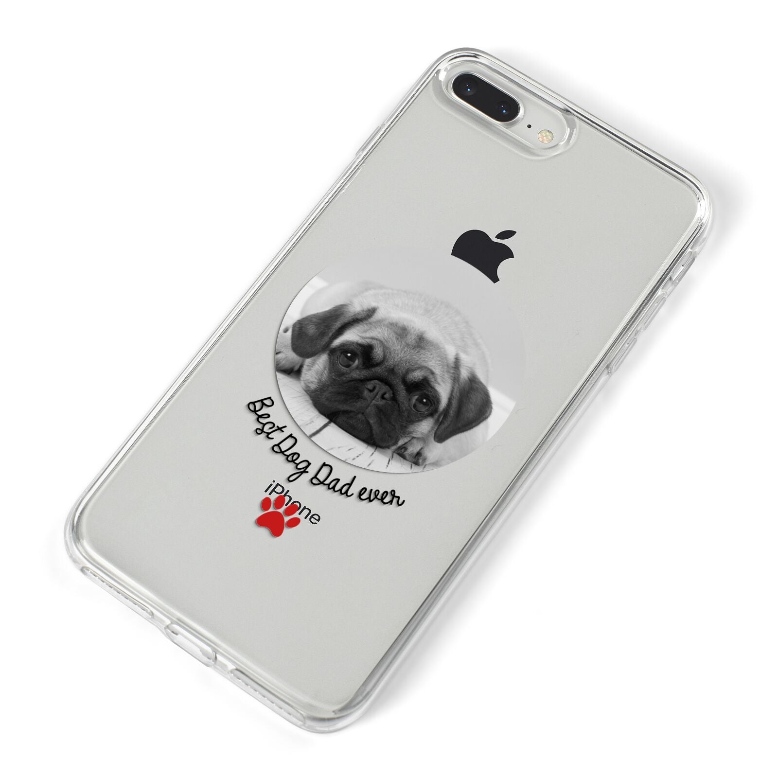 Best Dog Dad Ever Photo Upload iPhone 8 Plus Bumper Case on Silver iPhone Alternative Image