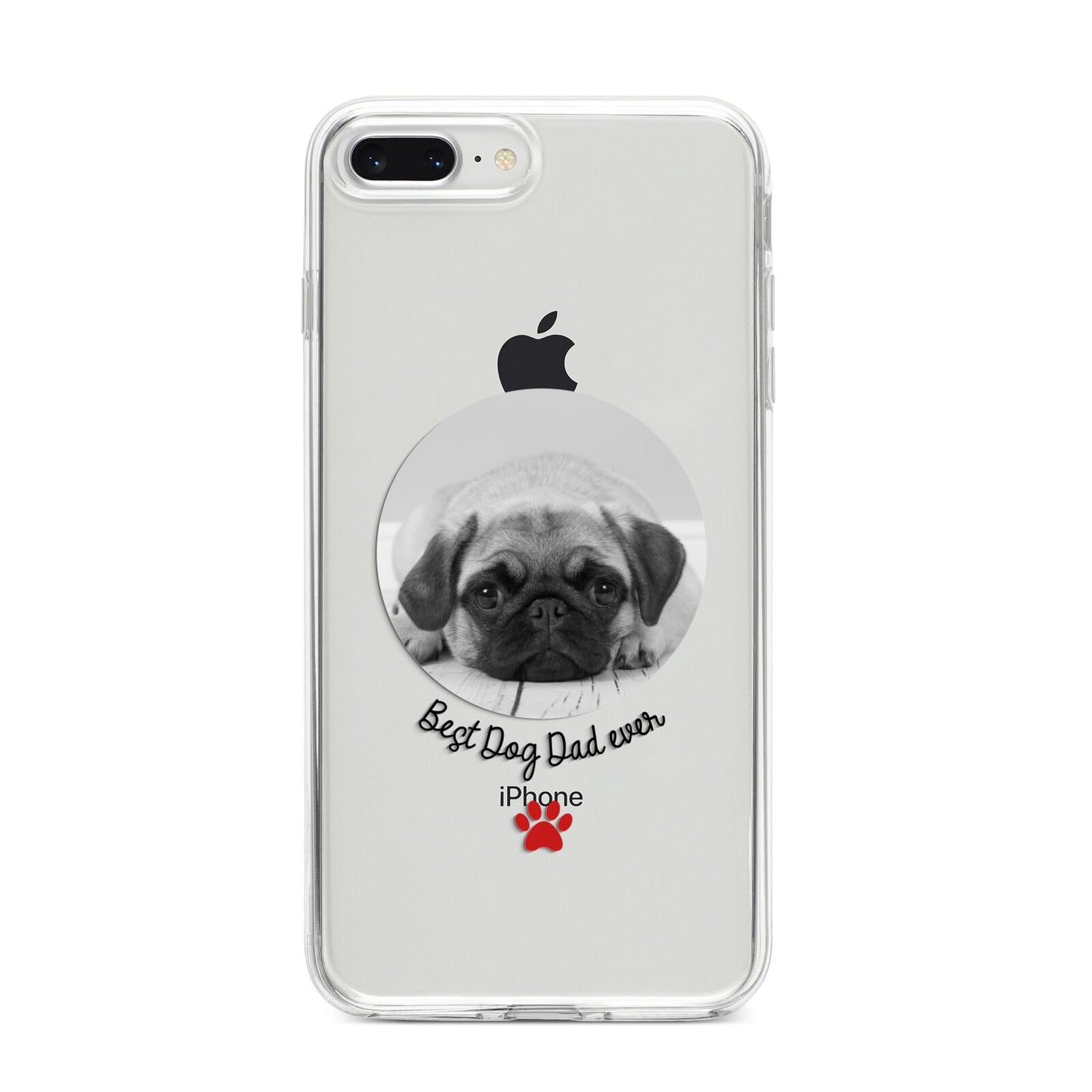 Best Dog Dad Ever Photo Upload iPhone 8 Plus Bumper Case on Silver iPhone