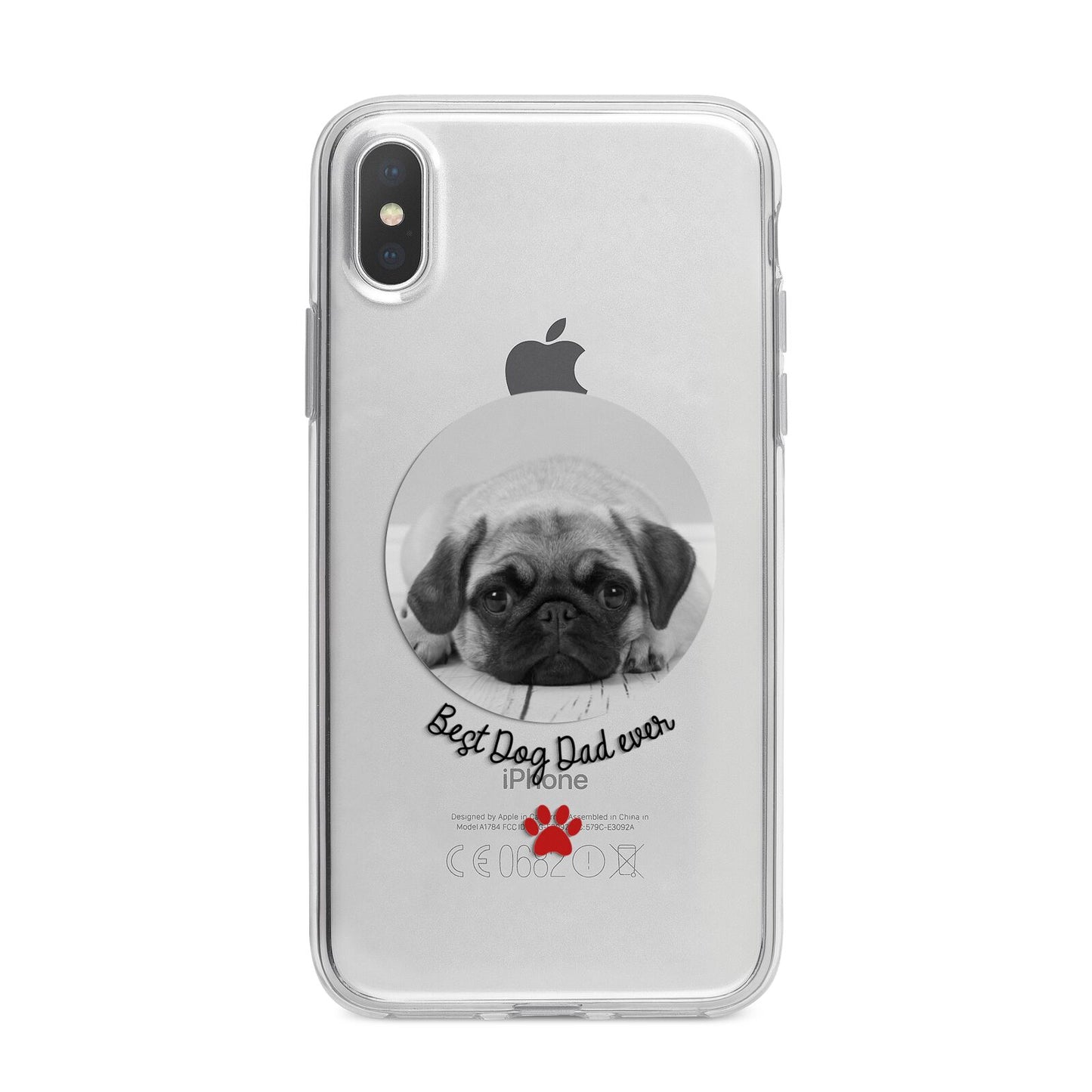 Best Dog Dad Ever Photo Upload iPhone X Bumper Case on Silver iPhone Alternative Image 1