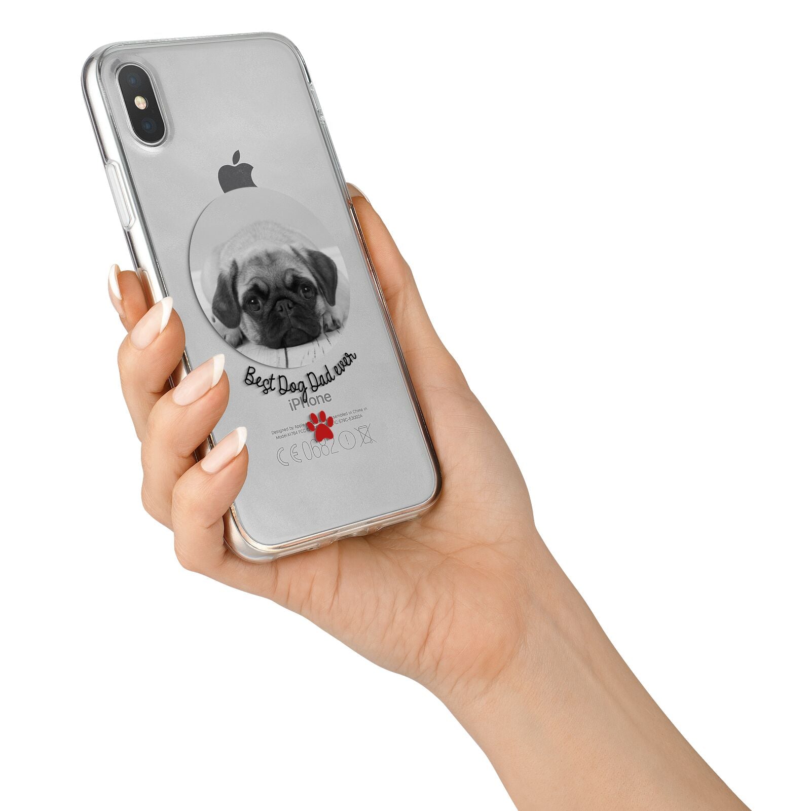 Best Dog Dad Ever Photo Upload iPhone X Bumper Case on Silver iPhone Alternative Image 2