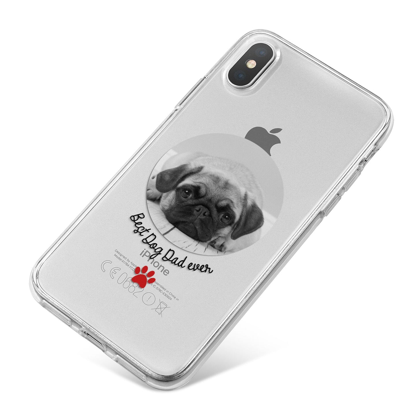 Best Dog Dad Ever Photo Upload iPhone X Bumper Case on Silver iPhone