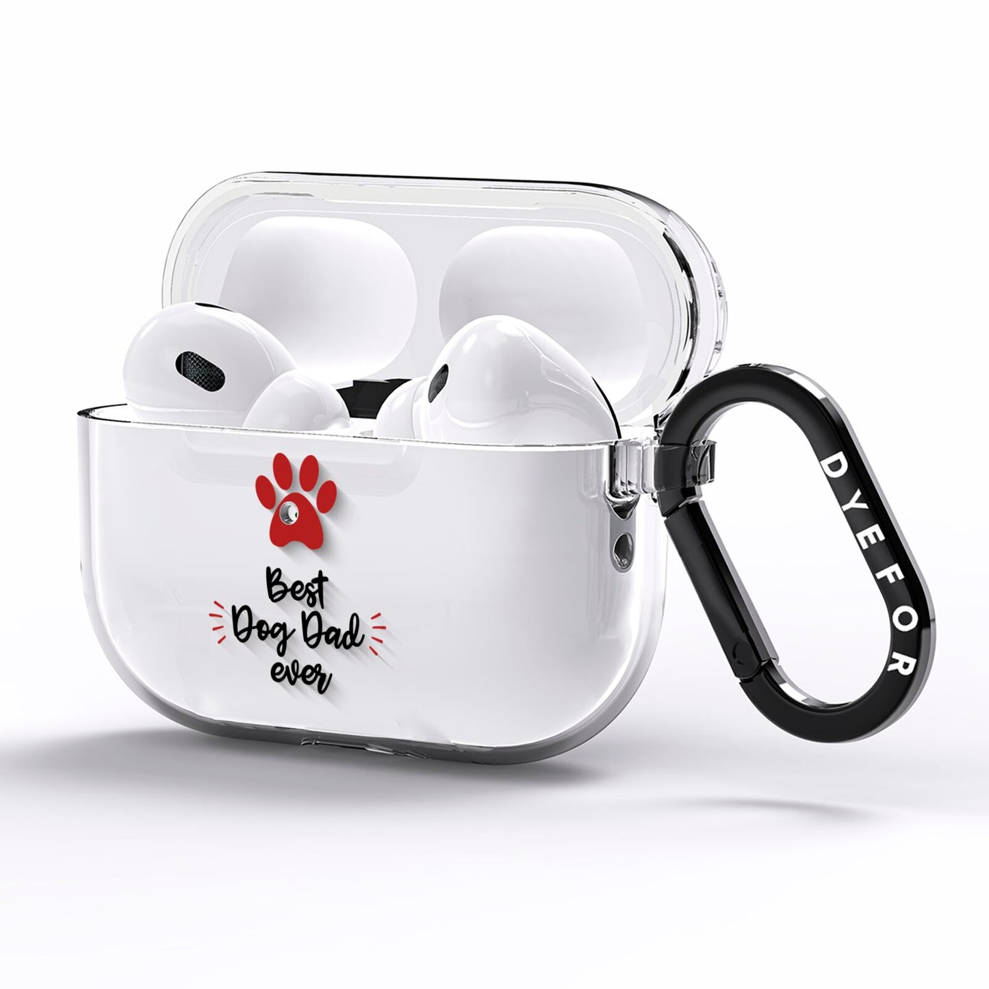 Best Dog Dad Paws AirPods Pro Clear Case Side Image