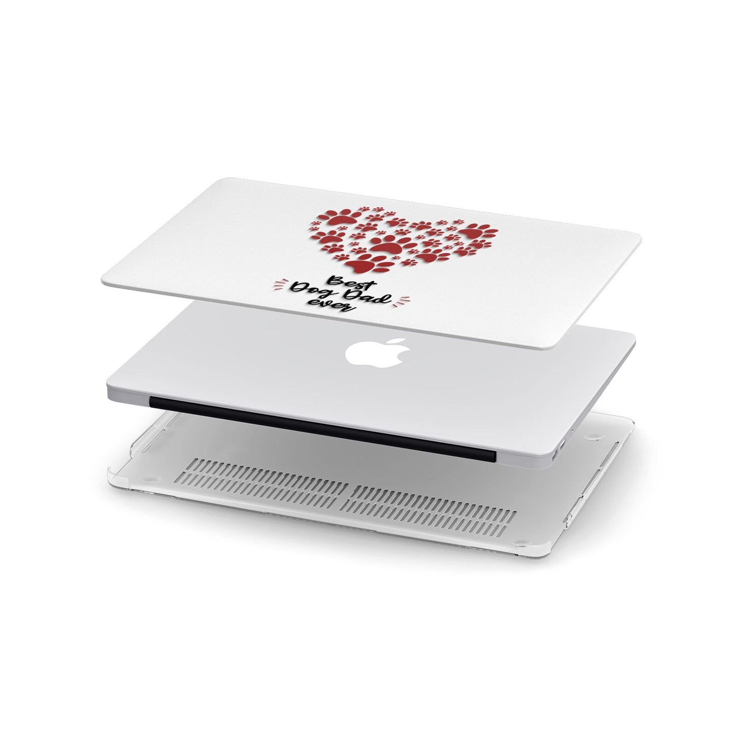 Clear Best Dog Dad Paws Apple MacBook Case in Detail
