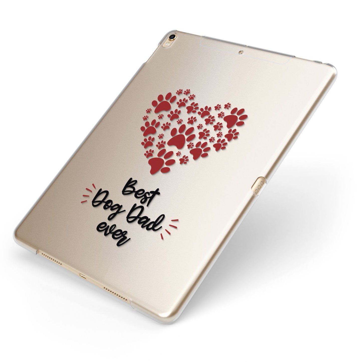 Best Dog Dad Paws Apple iPad Case on Gold iPad Side View