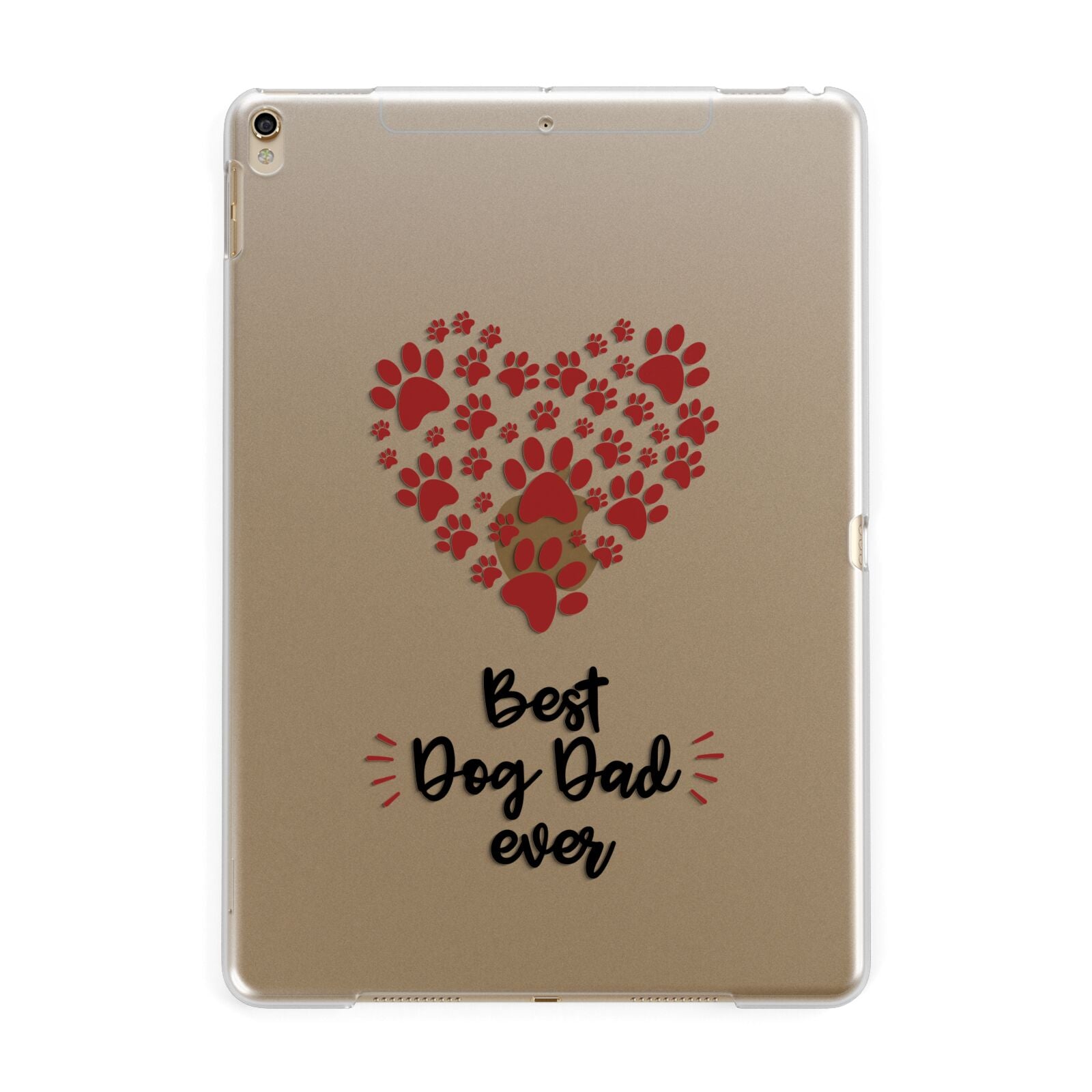 Best Dog Dad Paws Apple iPad Gold Case