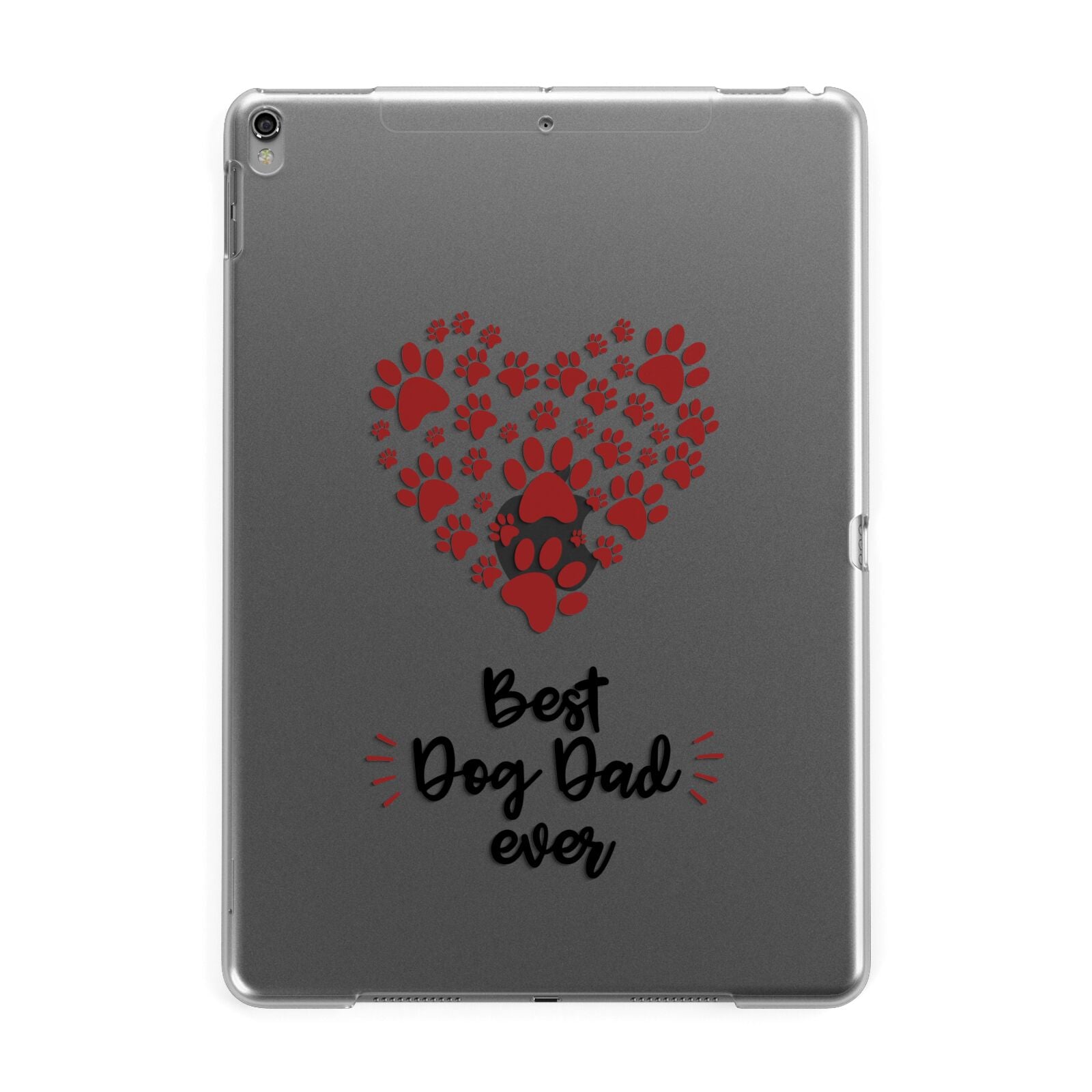 Clear Best Dog Dad Paws Apple iPad Grey Case