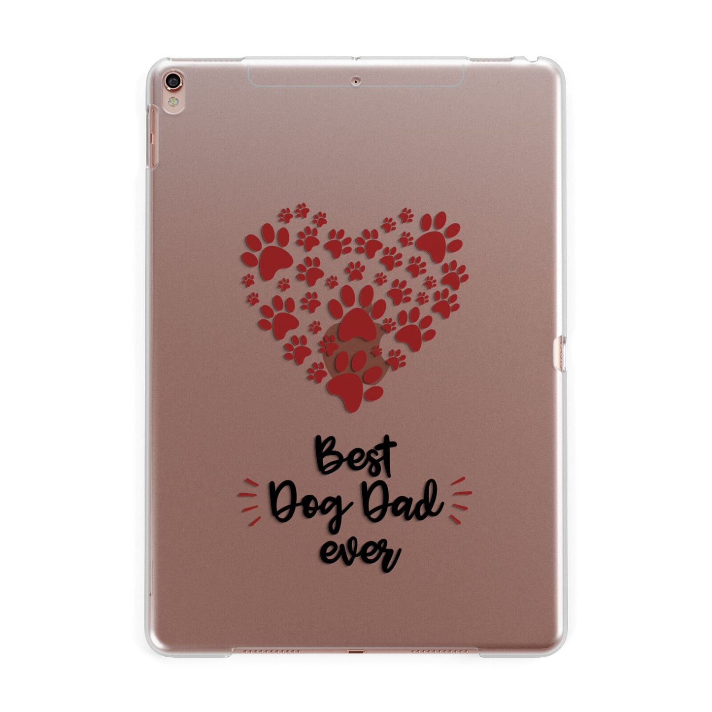 Best Dog Dad Paws Apple iPad Rose Gold Case