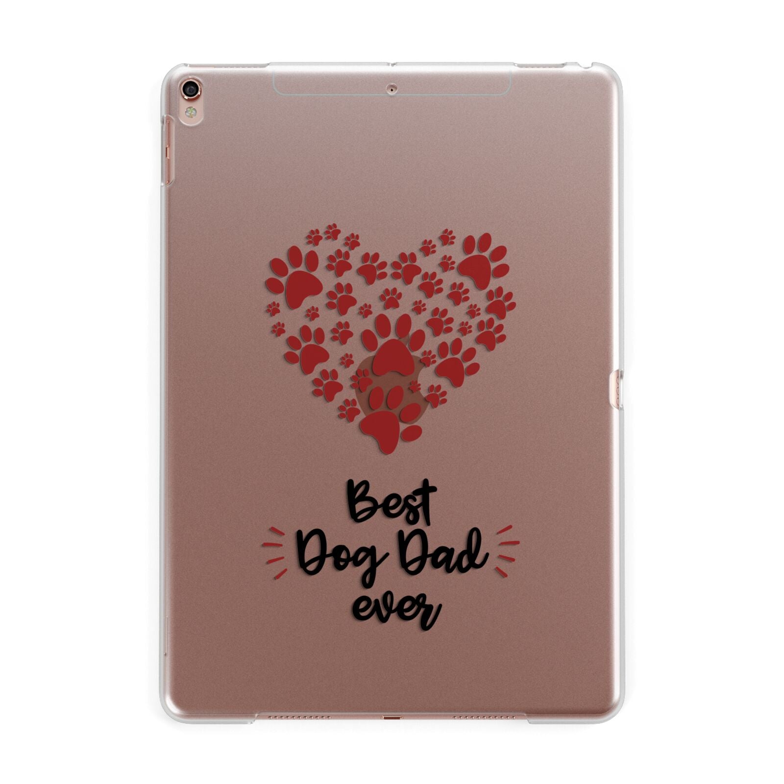 Best Dog Dad Paws Apple iPad Rose Gold Case
