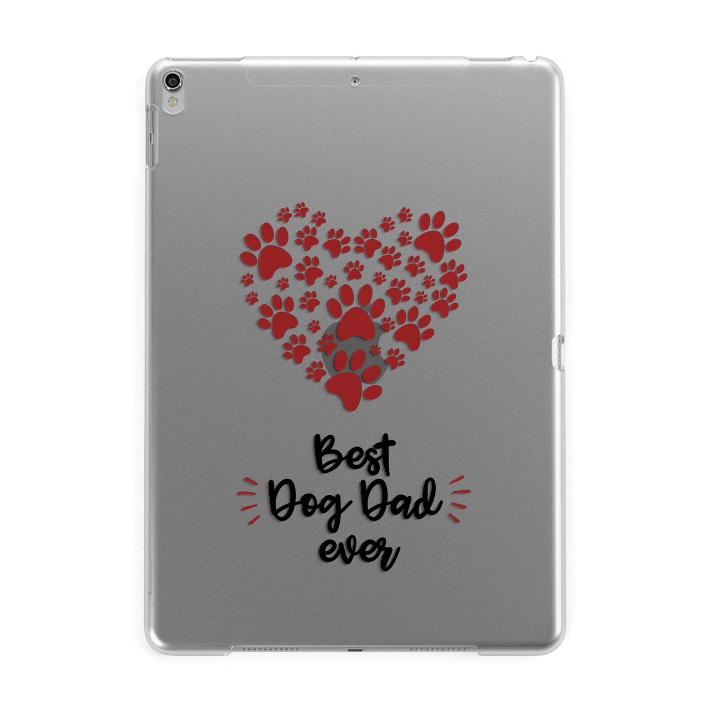 Best Dog Dad Paws Apple iPad Silver Case