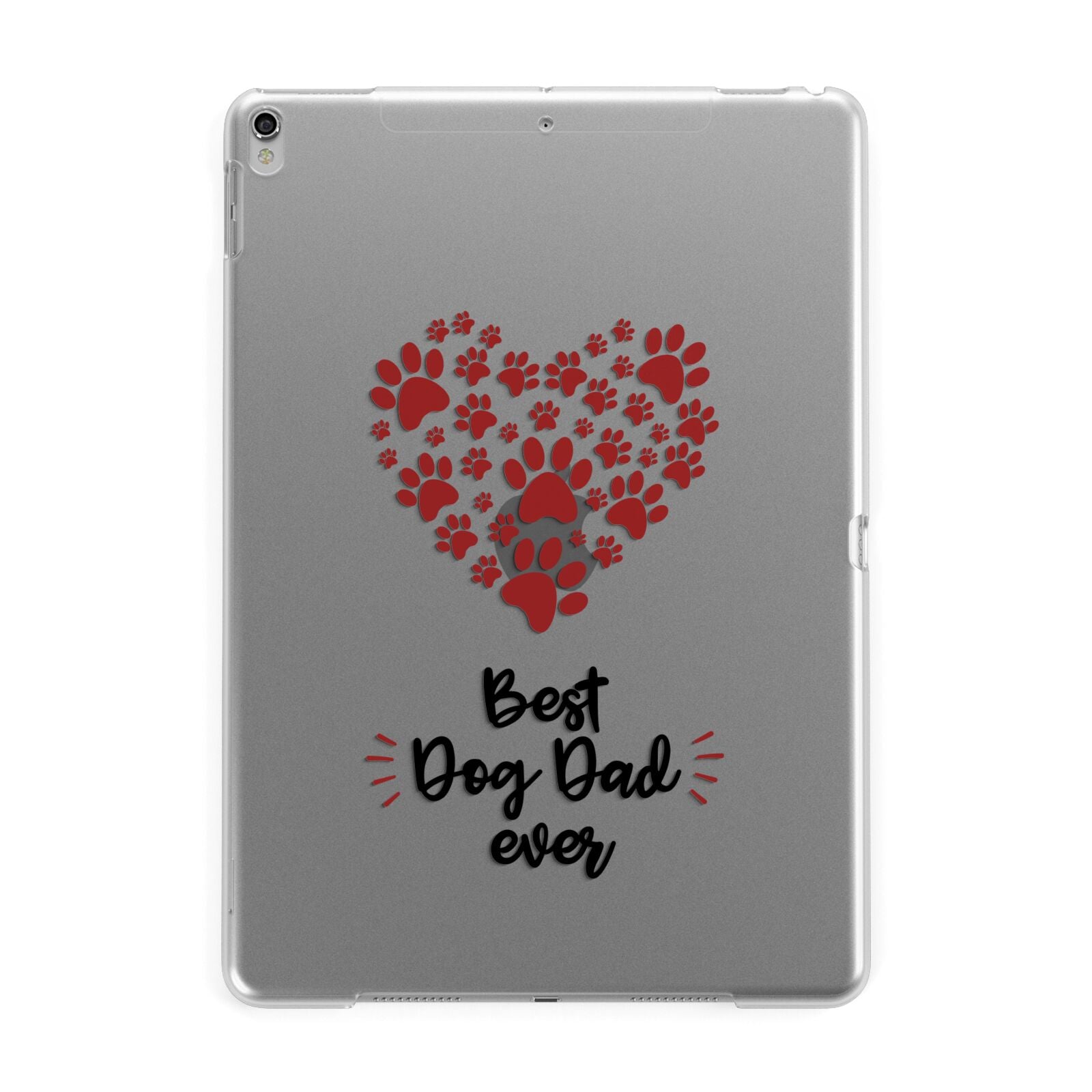 Best Dog Dad Paws Apple iPad Silver Case