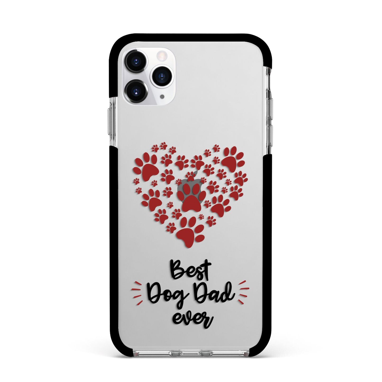 Best Dog Dad Paws Apple iPhone 11 Pro Max in Silver with Black Impact Case