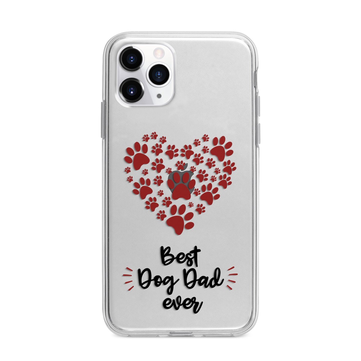 Best Dog Dad Paws Apple iPhone 11 Pro Max in Silver with Bumper Case