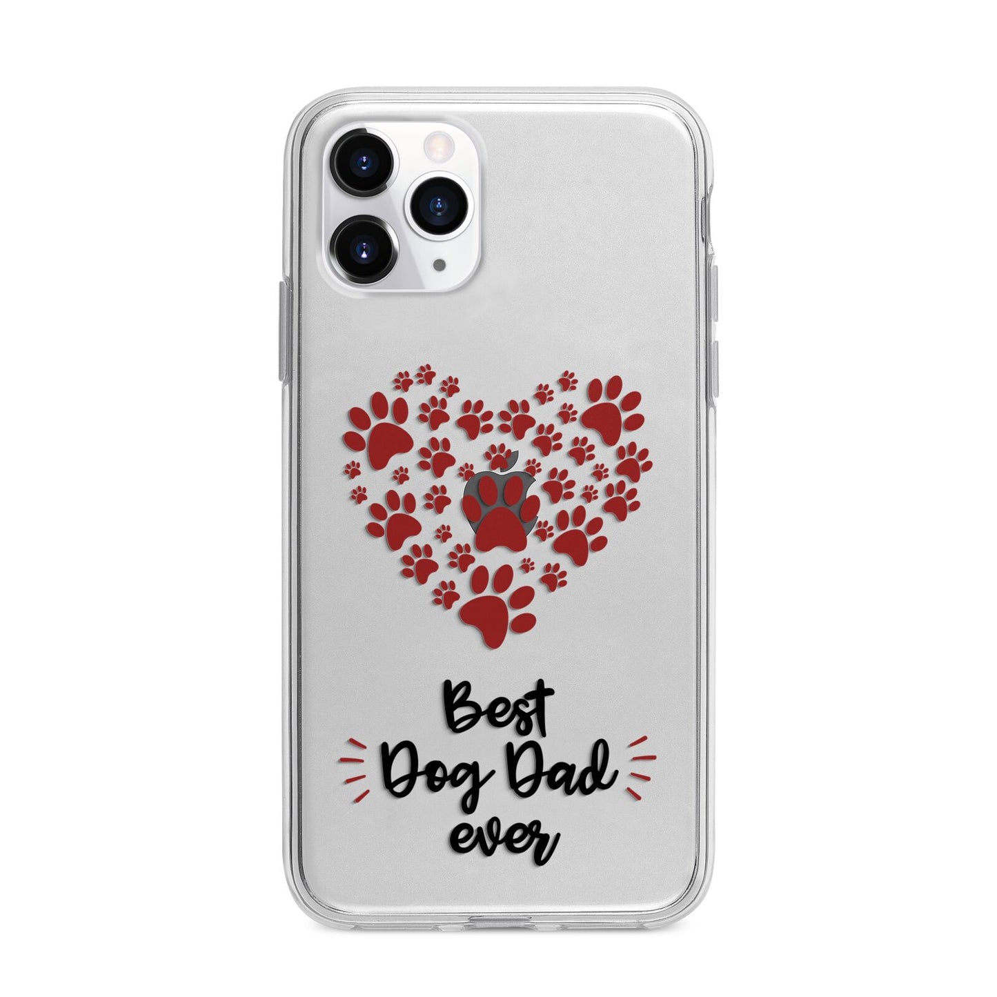 Best Dog Dad Paws Apple iPhone 11 Pro in Silver with Bumper Case