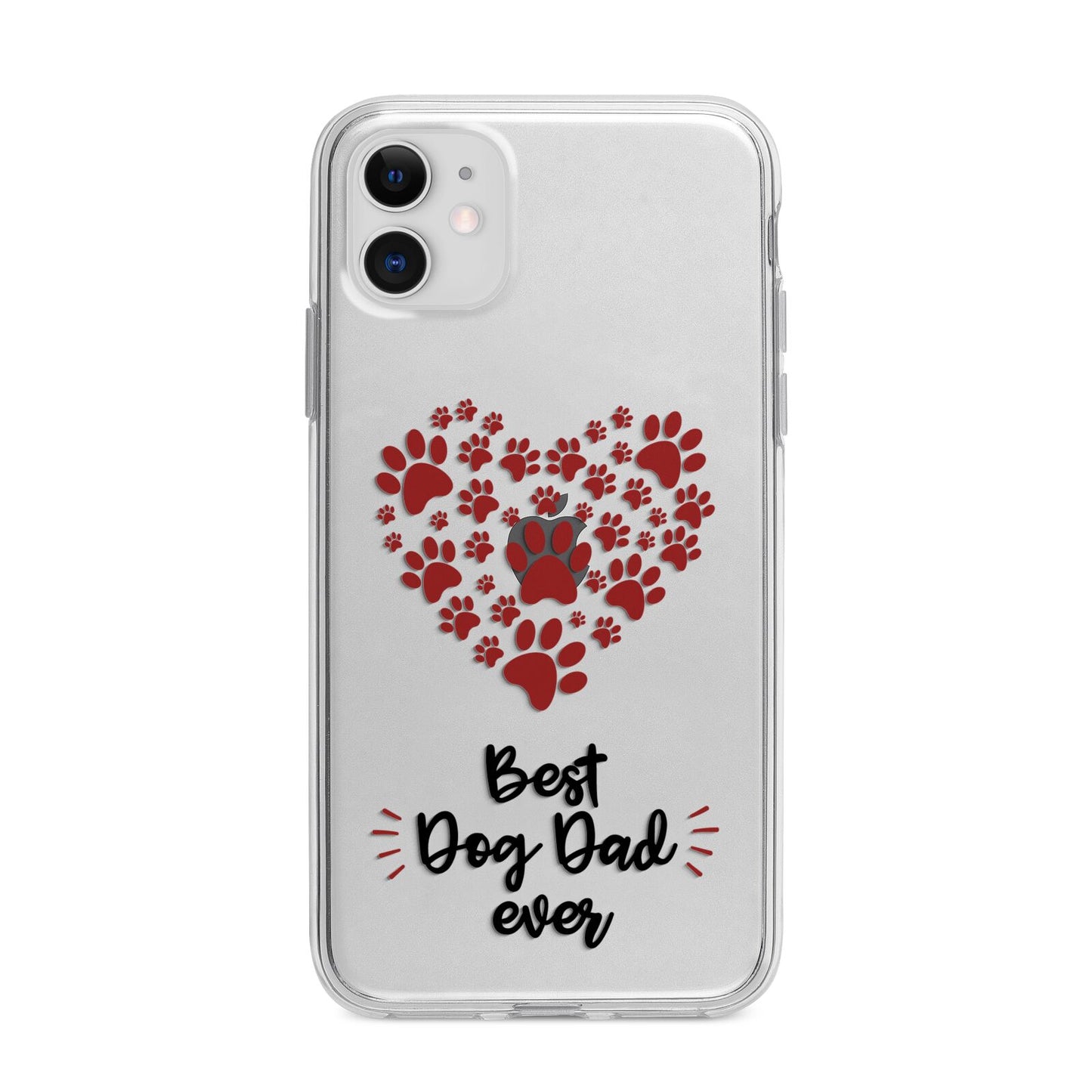 Best Dog Dad Paws Apple iPhone 11 in White with Bumper Case