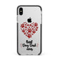 Best Dog Dad Paws Apple iPhone Xs Max Impact Case Black Edge on Silver Phone