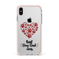 Best Dog Dad Paws Apple iPhone Xs Max Impact Case Pink Edge on Silver Phone