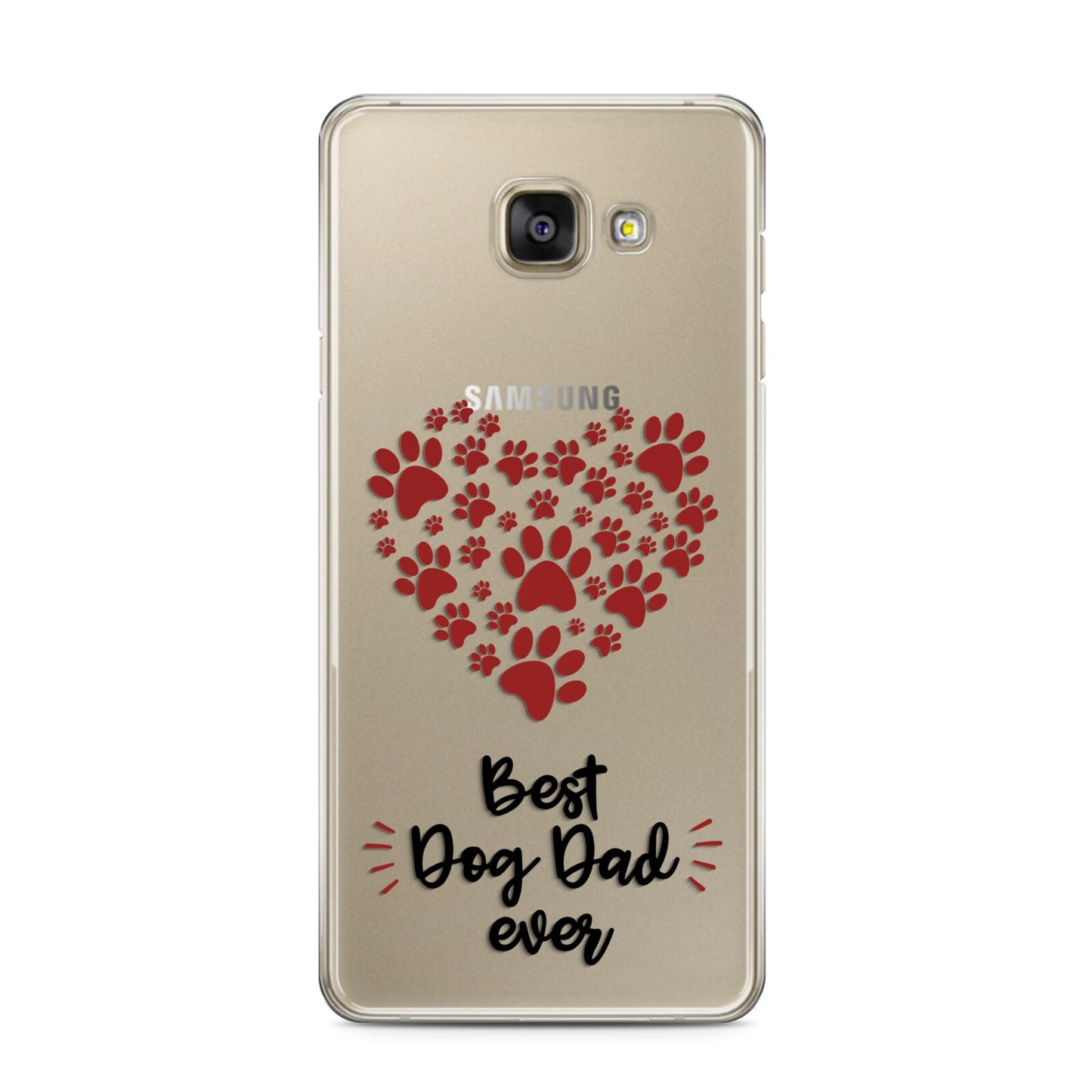 Best Dog Dad Paws Samsung Galaxy A3 2016 Case on gold phone